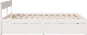 vidaXL Rama łóżka bez materaca, biała, 180x200 cm, lite drewno sosnowe 5
