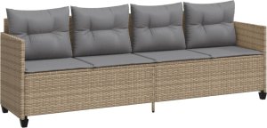 vidaXL vidaXL 5-cz. zestaw mebli ogrodowych z poduszkami, beżowy, polirattan 3