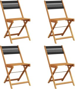 vidaXL vidaXL Składane krzesła ogrodowe, 4 szt., czarne, lite drewno akacjowe 2