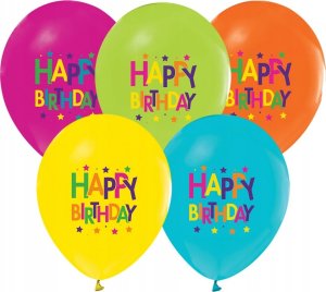 PartyDeco Balony Happy Birthday 30cm 5szt 1