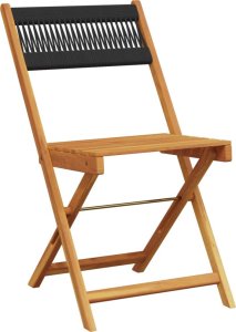 vidaXL vidaXL Składane krzesła ogrodowe, 8 szt., czarne, lite drewno akacjowe 3