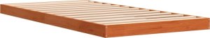 vidaXL Rama łóżka, woskowy brąz, 75x190 cm, lite drewno sosnowe 4