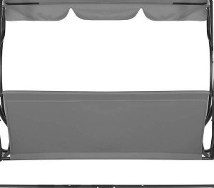 Springos Materiał na siedzisko huśtawki ogrodowej 110 x 90 cm tkanina wodoodporna szara UNIWERSALNY 3