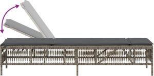 vidaXL vidaXL Leżaki ze stolikiem, 2 szt., szare, polirattan 6