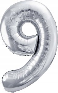 Party Deco Balon foliowy 9 srebrny 72cm 1