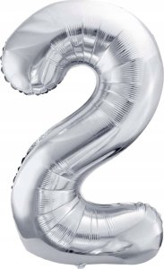 Party Deco Balon foliowy 2 srebrny 72cm 1