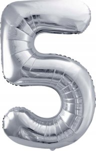 Party Deco Balon foliowy 5 srebrny 72cm 1