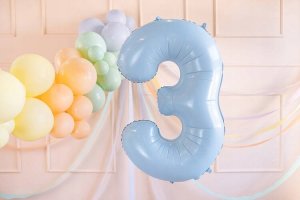 Party Deco Balon foliowy 3 jasny niebieski 72cm 3