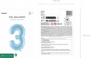 Party Deco Balon foliowy 3 jasny niebieski 72cm 4