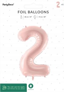 Party Deco Balon foliowy 2 jasny różowy 72cm 5