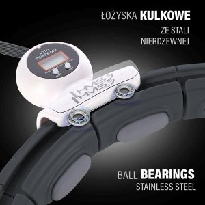 HMS HHM15 HULA HOP BLACK Z MAGNESEM I OBCIĄŻNIKIEM + LICZNIK HMS 7