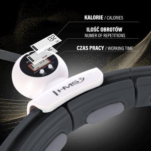 HMS HHM15 HULA HOP BLACK Z MAGNESEM I OBCIĄŻNIKIEM + LICZNIK HMS 10