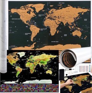 Iso Trade Mapa świata - zdrapka z flagami + akcesoria 23442 2