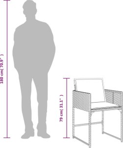 vidaXL vidaXL 15-cz. zestaw mebli ogrodowych z poduszkami, szary, rattan PE 10