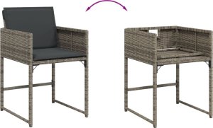 vidaXL vidaXL 15-cz. zestaw mebli ogrodowych z poduszkami, szary, rattan PE 10