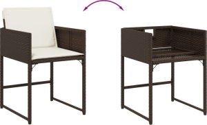 vidaXL vidaXL 9-cz. zestaw mebli ogrodowych z poduszkami, brązowy, rattan PE 7