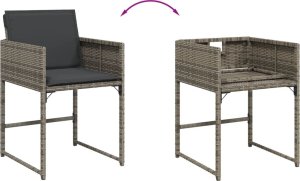 vidaXL 13-cz. zestaw mebli ogrodowych z poduszkami, szary rattan PE 8