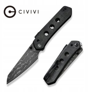 Cedrus Nóż składany Civivi Vision FG Black Canvas Micarta, Damascus by Snecx Tan (C22036-DS2) 1