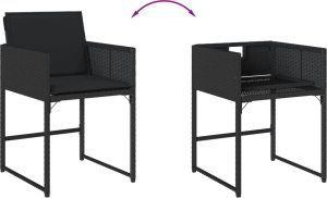 vidaXL vidaXL 15-cz. zestaw mebli ogrodowych z poduszkami, czarny, rattan PE 10