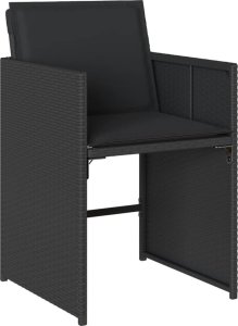 vidaXL vidaXL 15-cz. zestaw mebli ogrodowych z poduszkami, czarny, rattan PE 4