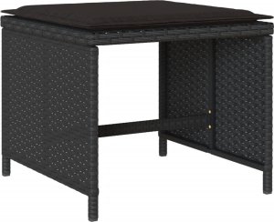 vidaXL vidaXL 15-cz. zestaw mebli ogrodowych z poduszkami, czarny, rattan PE 6