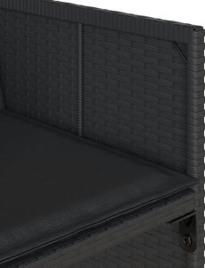 vidaXL vidaXL 15-cz. zestaw mebli ogrodowych z poduszkami, czarny, rattan PE 7