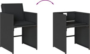 vidaXL vidaXL 15-cz. zestaw mebli ogrodowych z poduszkami, czarny, rattan PE 10