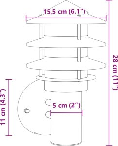 Kinkiet vidaXL vidaXL Kinkiet zewnętrzny, srebrny, stal nierdzewna 7