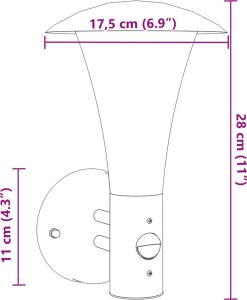 Kinkiet vidaXL vidaXL Kinkiet zewnętrzny z czujnikiem ruchu, srebrny, stal nierdzewna 7