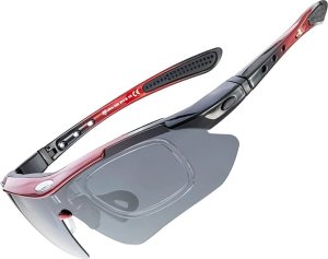 RockBros Okulary rowerowe fotochromowe z filtrem UV 400 czerwone ROCKBROS 2