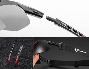 RockBros Okulary rowerowe fotochromowe z filtrem UV 400 czerwone ROCKBROS 3