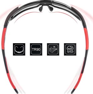 RockBros Okulary rowerowe z polaryzacją i filtrem UV 400 czerwone ROCKBROS 6