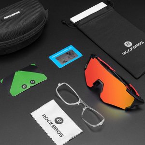 RockBros Okulary rowerowe z polaryzacją i filtrem UV 400 czerwone ROCKBROS 8