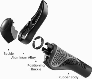 RockBros Zestaw gripów rączek rowerowych z rogami antypoślizgowe - czarny ROCKBROS 4