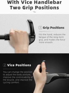 RockBros Zestaw gripów rączek rowerowych z rogami antypoślizgowe - czarny ROCKBROS 5