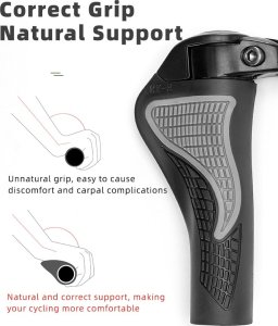 RockBros Zestaw gripów rączek rowerowych z rogami antypoślizgowe - czarny ROCKBROS 7