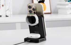 Ładowarka INVZI Bezprzewodowa ładowarka, INVZI, MGF7W, 3w1, 15W (biała) 5