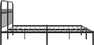 vidaXL vidaXL Metalowa rama łóżka z wezgłowiem, czarna, 183x213 cm 5