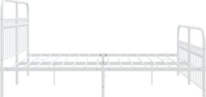 vidaXL vidaXL Metalowa rama łóżka z wezgłowiem i zanóżkiem, biała, 183x213 cm 5