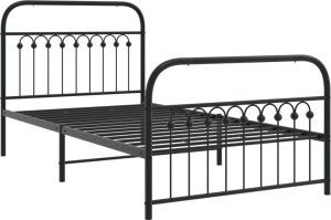 vidaXL vidaXL Metalowa rama łóżka z wezgłowiem i zanóżkiem, czarna, 100x190cm 3