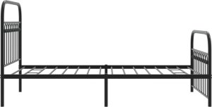 vidaXL vidaXL Metalowa rama łóżka z wezgłowiem i zanóżkiem, czarna, 100x190cm 5