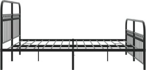vidaXL vidaXL Metalowa rama łóżka z wezgłowiem i zanóżkiem, czarna, 183x213cm 5