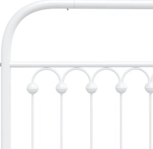 vidaXL vidaXL Metalowa rama łóżka z wezgłowiem, biała, 200x200 cm 7