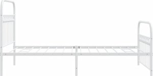 vidaXL vidaXL Metalowa rama łóżka z wezgłowiem i zanóżkiem, biała, 100x200 cm 5