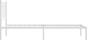 vidaXL vidaXL Metalowa rama łóżka z wezgłowiem, biała, 90x200 cm 5