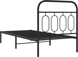 vidaXL vidaXL Metalowa rama łóżka z wezgłowiem, czarna, 80x200 cm 6
