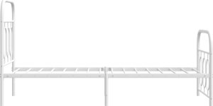 vidaXL vidaXL Metalowa rama łóżka z wezgłowiem i zanóżkiem, biała, 75x190 cm 5