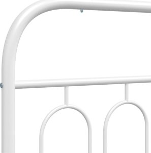 vidaXL vidaXL Metalowa rama łóżka z wezgłowiem i zanóżkiem, biała, 75x190 cm 7
