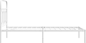 vidaXL vidaXL Metalowa rama łóżka z wezgłowiem, biała, 90x200 cm 5
