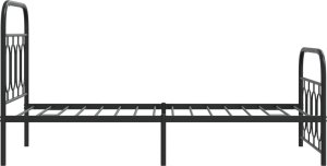 vidaXL vidaXL Metalowa rama łóżka z wezgłowiem i zanóżkiem, czarna, 90x200 cm 5